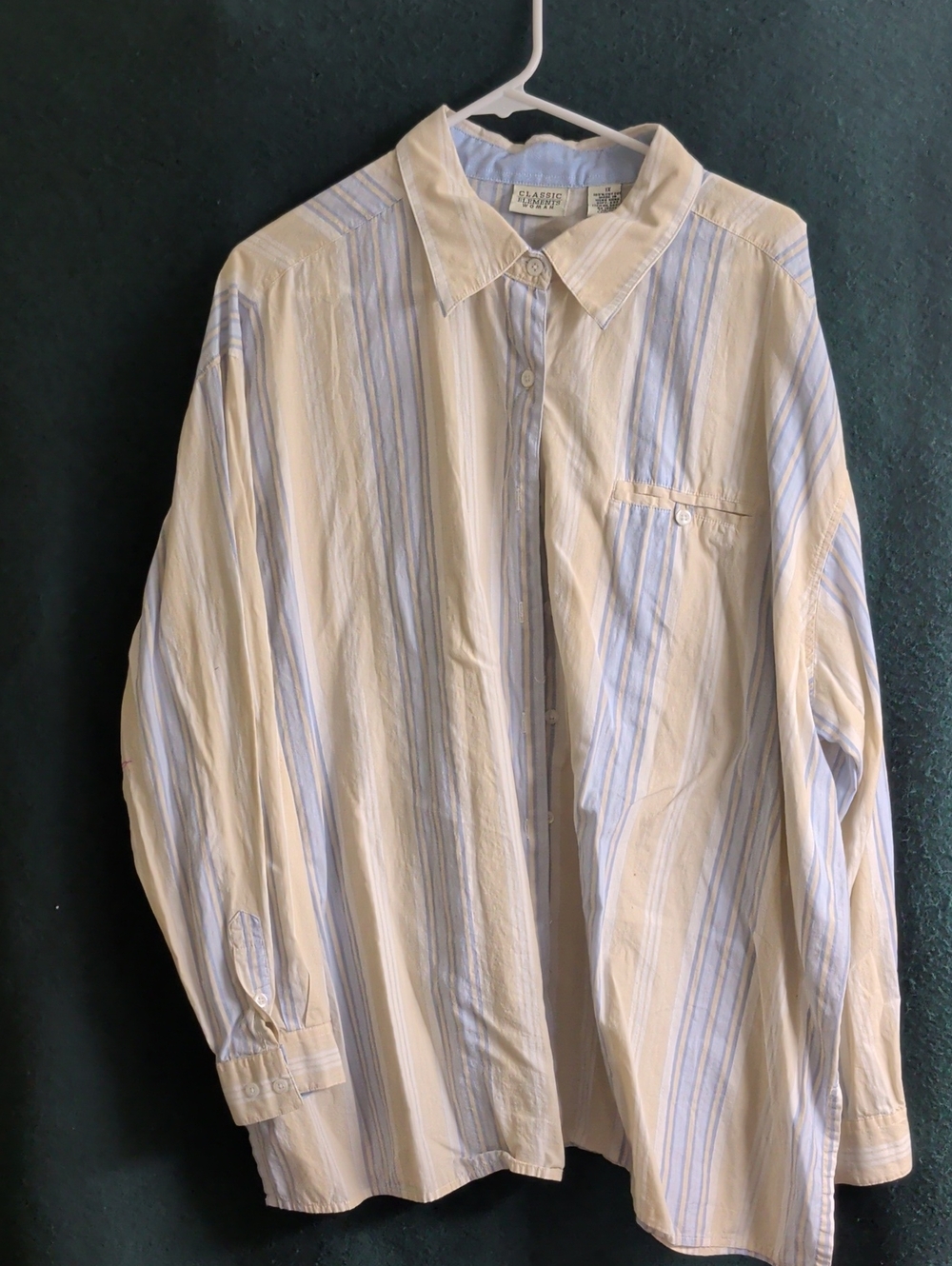 Classic Women's Striped Button-Down Shirt - Light Blue & Cream